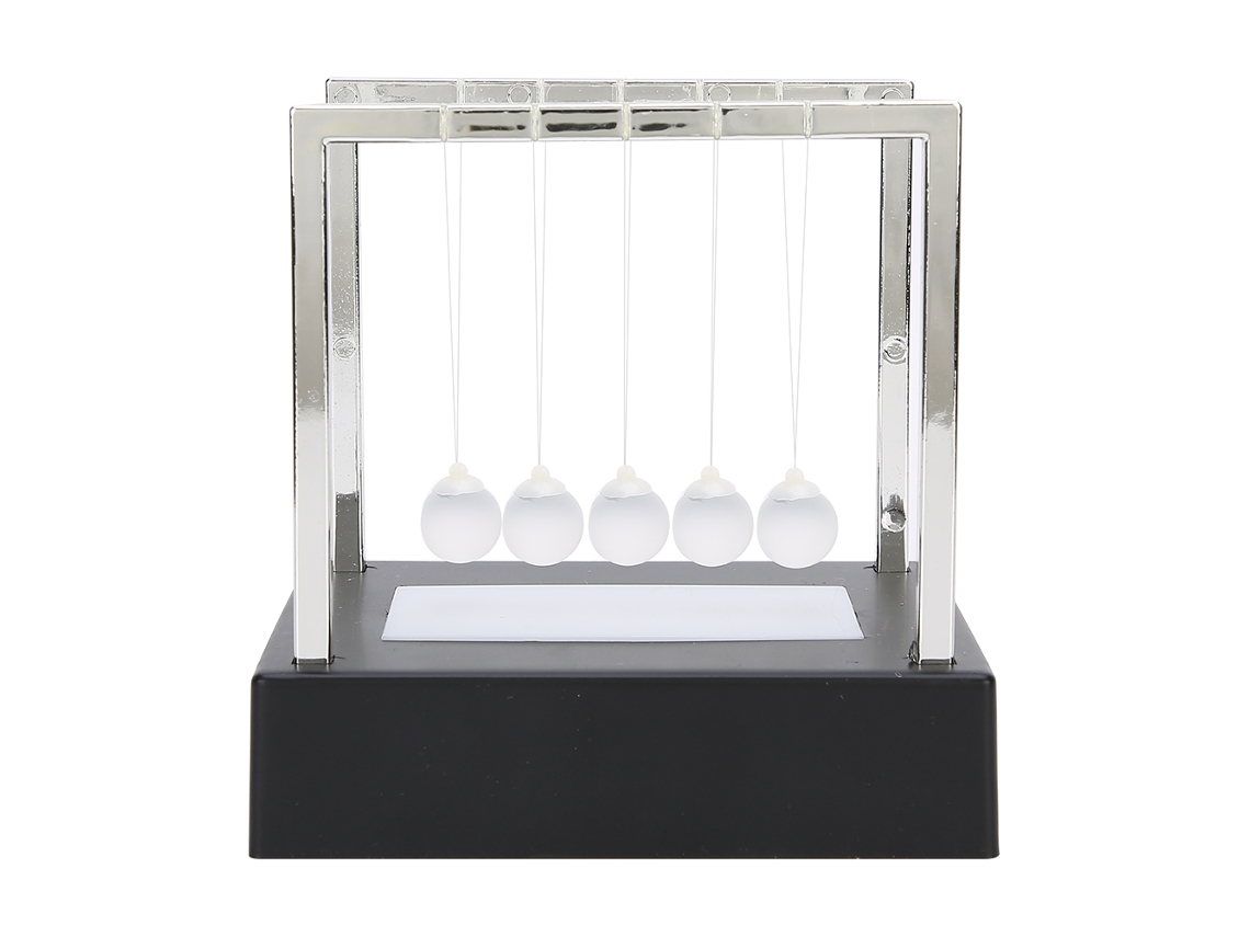 Bola De Péndulo Decorativa Brillante, Juguete Científico Educativo, Regalo Con Base Negra.
