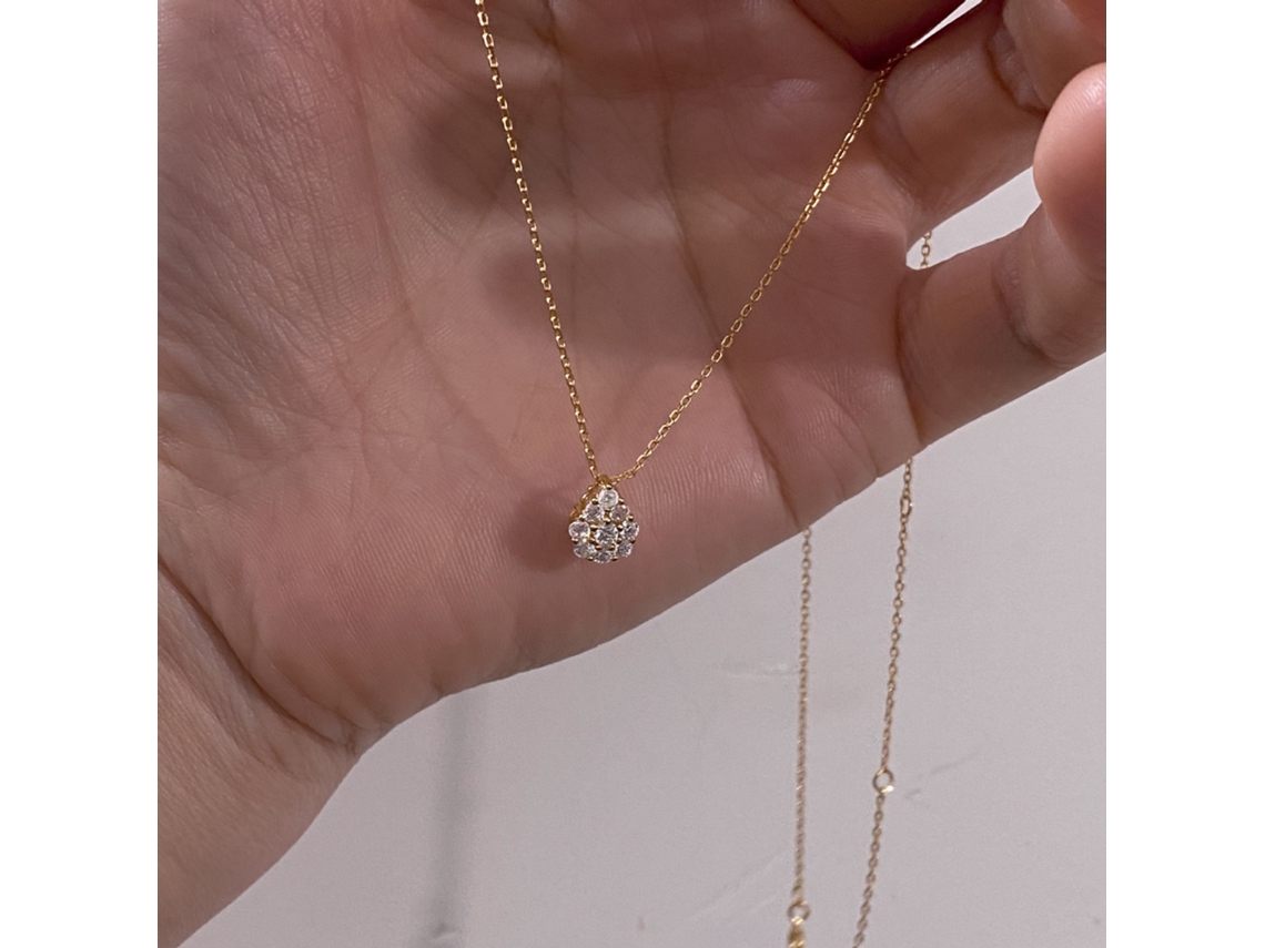 (oro) Un Impresionante Collar De Plata De Ley 925 Con Un Deslumbrante Diseño De Circonita En Forma De Lágrima, Perfecto Para Un Look Lujoso.
