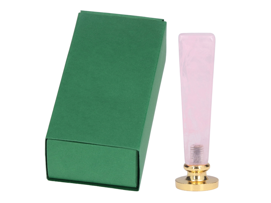Sello De Cera Con Mango Desmontable Patrón Exquisito Diseño Único Aplicación Versátil Para Tarjetas Y Sobres Caja Verde Mango Rosa