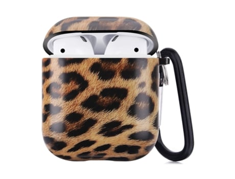 Funda Estuche para - Estuche para Airpods de 1/2 generación con estampado de leopardo Estuche rígido protector para Airpods con llavero compatible