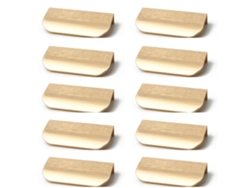 10 Tiradores Invisibles Dorados Para Muebles, Distancia Entre Orificios 64 Mm – Ideales Para Puertas, Armarios Y Cajones.