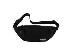 Bolso bandolera/de pecho (negro), estilo versátil y sencillo, fabricado en tejido de nailon.
