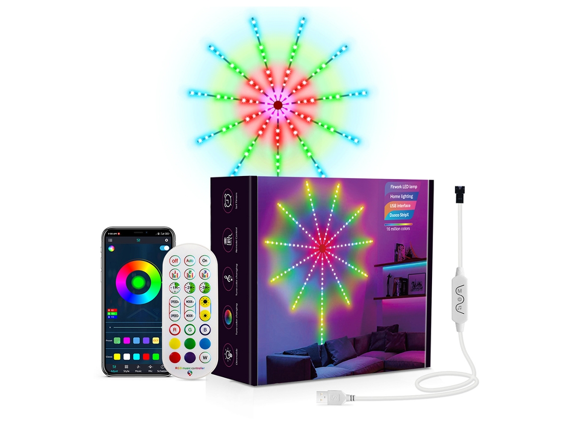 2026-luces Led De Fuegos Artificiales Con Control Remoto Sincronizadas Con Música Para Decoración De Navidad Fiesta Bar Sala De Juegos