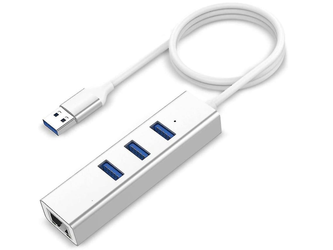 Concentrador USB 3.0 con adaptador LAN Ethernet Gigabit RJ45 compatible con MacBook Air/Pro, IMac, Surface Chromebook y otras computadoras portátiles tipo A GUSSHIOUS