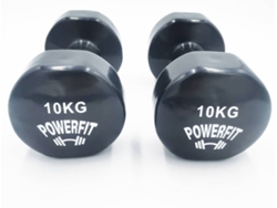 Mancuernas POWERFIT Extremo Plano Negro (10 Kg)