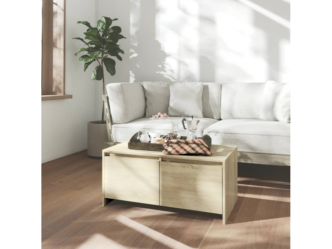 Mesa de Centro de Apoyo 90X50X41,5 Cm Aglomerado Color Roble Sonoma