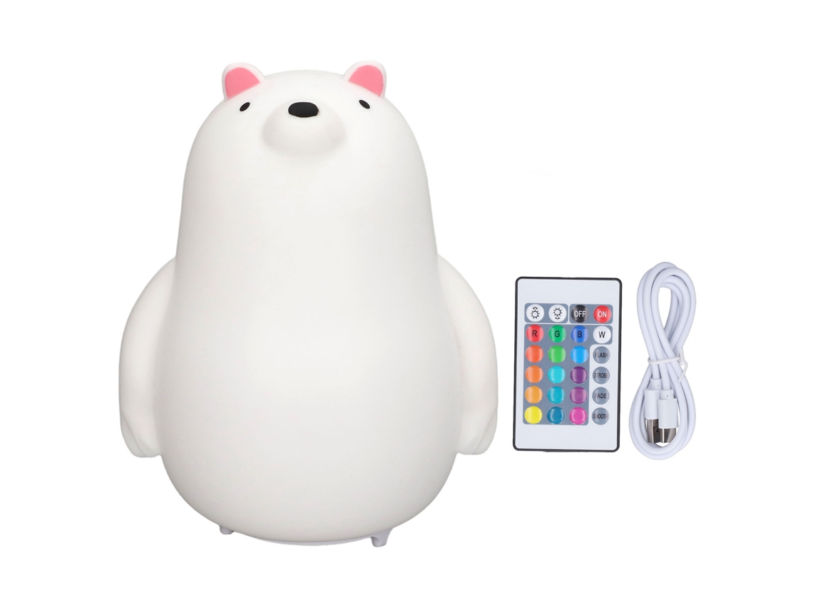 2026-lámpara De Noche Para Niños Osito Led Colorida Con Control Remoto Carga Usb Protectora De Ojos Para Niños