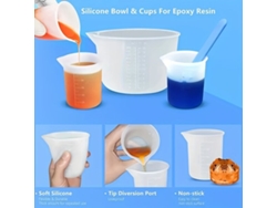 Vasos medidores de silicona Vayotoy para mezclar resina