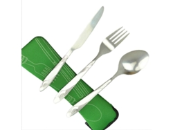 Juego de fundas portátiles de acero inoxidable con cubierta de lona para picnic, camping y taller - Verde