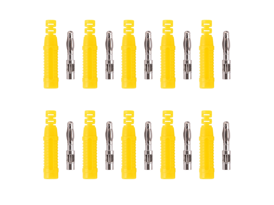 10 Conectores Banana De Cobre Rojo De 4 Mm Con Cubierta Metálica, Conector Macho Para Equipos De Prueba.