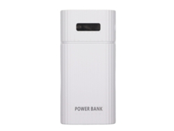 Kit De Banco De Energía Diy Caja De Baterías 2x 21700 Cargador Usb De Entrada De 3 Puertos Blanco