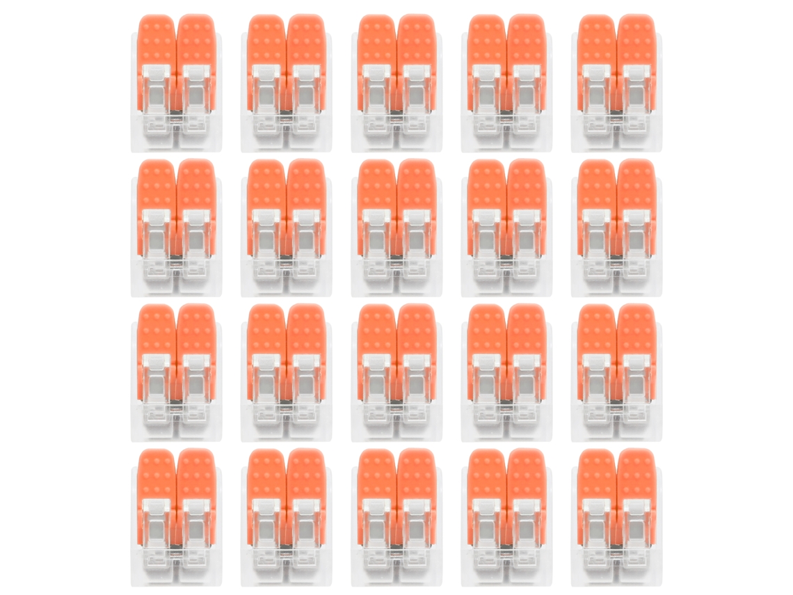 2026velora-20 Piezas Conector De Cable Sin Tornillo Terminal Rápido Para Iluminación Industrial Pct662 Naranja
