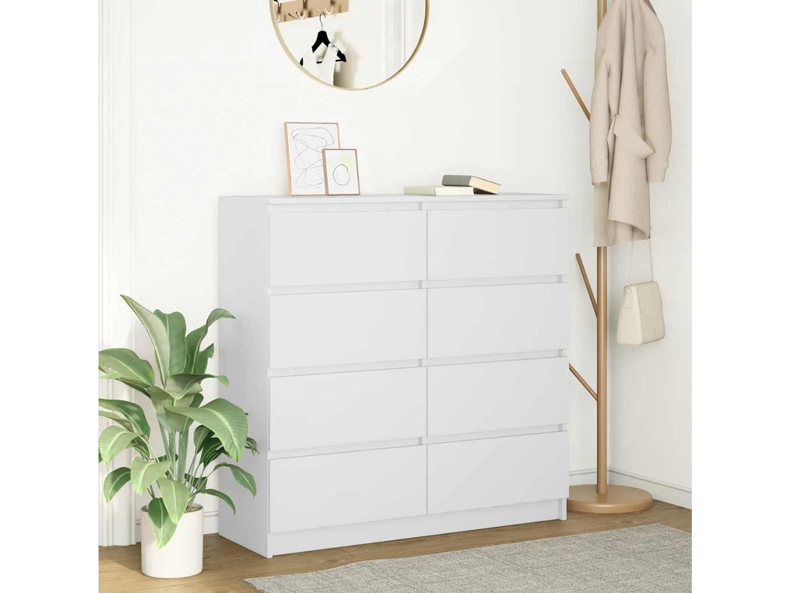 Aparador | Mueble De Comedor | Buffet Blanco 100x35x99 Cm Madera De Ingeniería Wsd13645