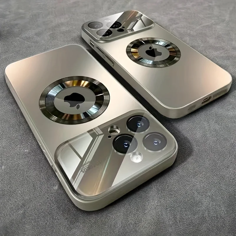 (iphone 11 Pro Max Gris) Funda Magnética Magsafe De Titanio Mate Con Protector De Lente