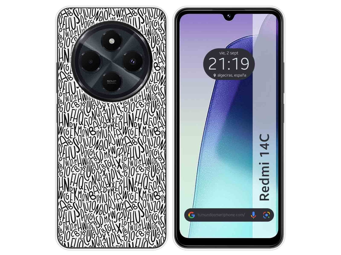 Funda Diseño Letras para Xiaomi Redmi 14C TUMUNDOSMARTPHONE Silicona Multicolor