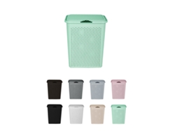 Cesto Para La Colada 38l De Plástico Con Asas - Cubo Ropa Sucia Con Tapa  49 X 39 X 30 Cm Verde 38 Litros