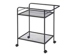 Carro de servicio Hole con 2 estantes metal 72 x 62 x 45 cm - Negro [EN.CASA]
