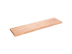 Encimera baño madera maciza tratada marrón claro VIDA XL (120x30x(2-4)cm)