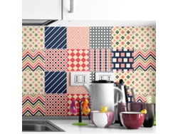 Vinilo Decorativo AMBIANCE STICKER 9 Stickers Carreaux De Ciment Ethnique Nagano - 45x45 cm