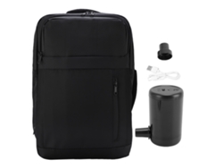 Mochila de compresión al vacío con bomba expandible de 36 a 55 litros, impermeable, para portátil de 17,3 pulgadas, teléfono y paraguas.