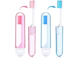 2 Cepillos De Dientes Plegables Portátiles Con Cerdas Suaves Para Viajes Y Acampada.