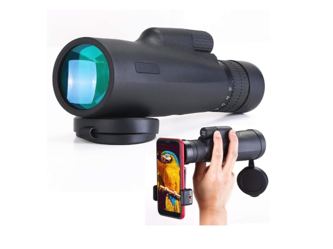 Telescopio monocular Chennls 30x50 para adultos, impermeable, HD, para observación de aves, color negro