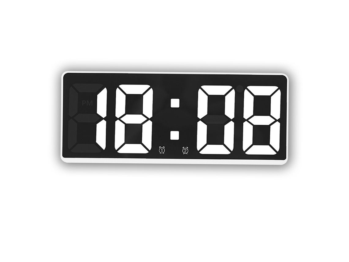 Reloj despertador digital para dormitorio, temperatura, brillo ajustable, control por voz RNEMITERY
