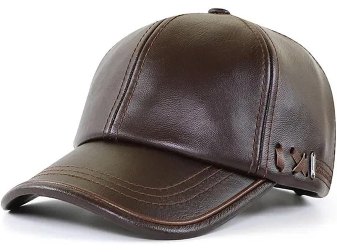 Gorra De Béisbol De Cuero Sintético Para Hombre, Gorro De Otoño E Invierno Para Personas De Mediana Edad Y Mayores.