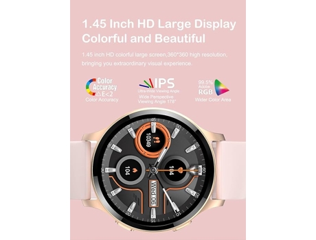 Smart Watch de alta definición con pantalla grande de 1,45 pulgadas, reloj inteligente de fitness, llamadas BT, asistente de voz AI, monitor de rit...