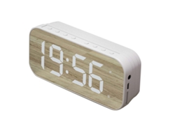2026-reloj Despertador Con Altavoz Bluetooth Mirror Display Digital Para Dormitorio Oficina Blanco