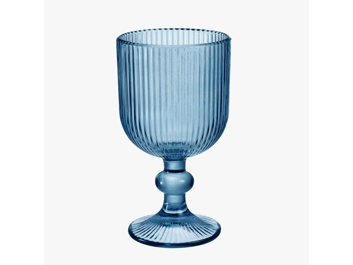 Juego De 6 Vasos Ribbed Azul 35cl