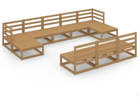 Conjunto 10 de muebles de jardín VIDAXL madera maciza de pino