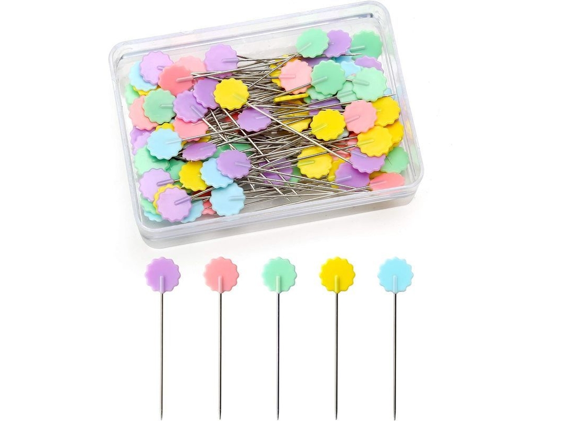 100 Alfileres De Costura Con Caja De Almacenamiento Para Decoración De Joyería Y Manualidades