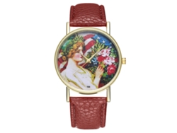 Reloj De Pulsera Unisex De Moda Con Correa De Piel Sintética, Estampado De Póster, Cuarzo, Diseño De Café.