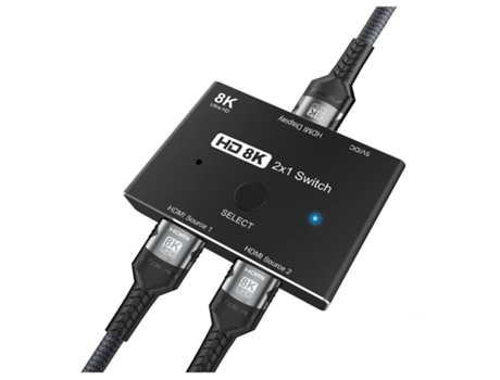Conmutador HDMI de salida 2 en 1 de alta velocidad 8K Uhd Soporte divisor HDMI de 48 Gbps 8K @ 60 Hz 4K @ 120 Hz para monitores de consolas de jueg...