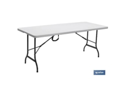 Mesa plegable rectangular blanca 180x70x72cm