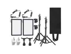 Luz LED para video, relleno y transmisión en vivo con panel y soporte, iluminación para reuniones virtuales