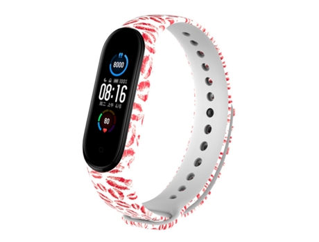 Correa de reloj inteligente para Xiaomi Mi Band 6 (CA8856) Correa de reloj de silicona de diseño colorido (impresión de labios)