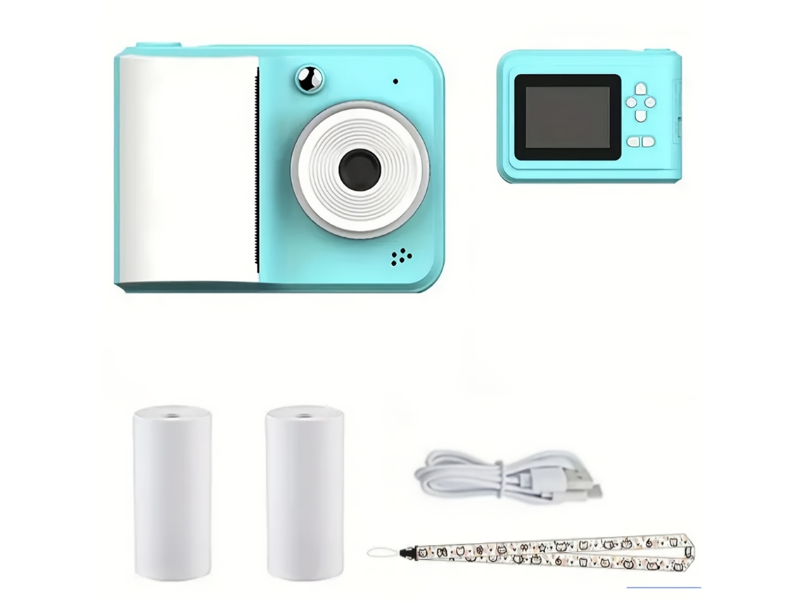 Cámara digital Gertiz 720p, impresión instantánea, azul, 2,4 pulgadas, carga USB