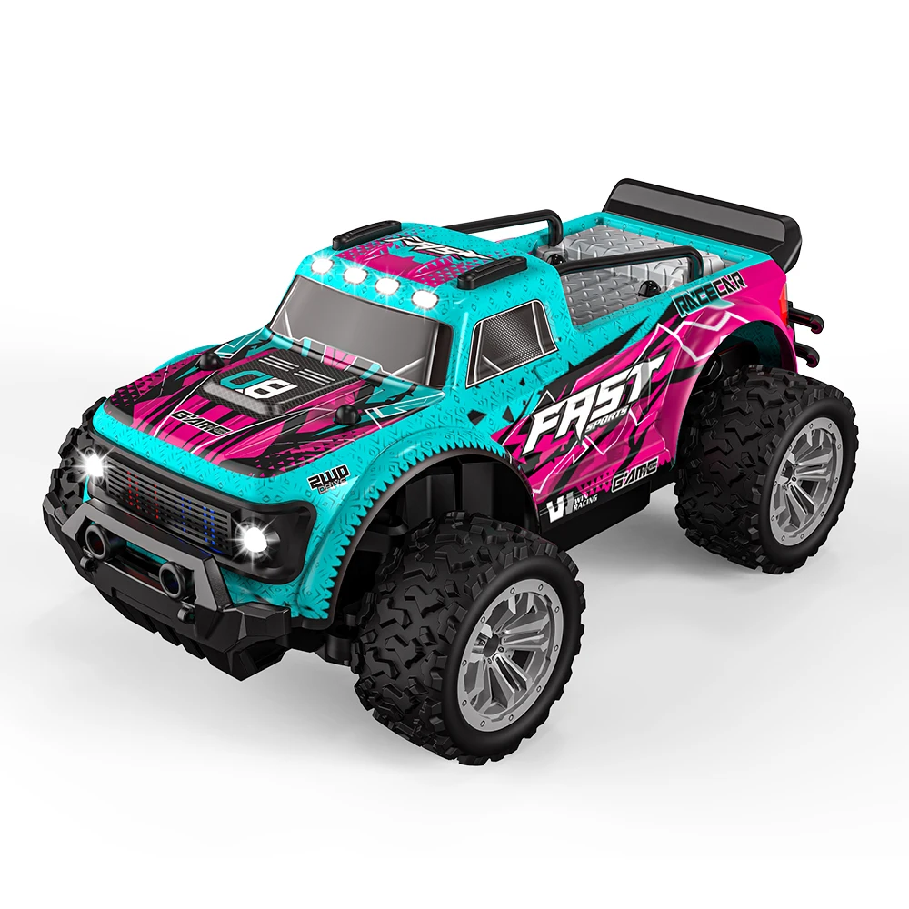 (azul E Rosa) Modelo De Carro De Controle Remoto Com Luzes Led 2wd Off-road 2.4g Crawler