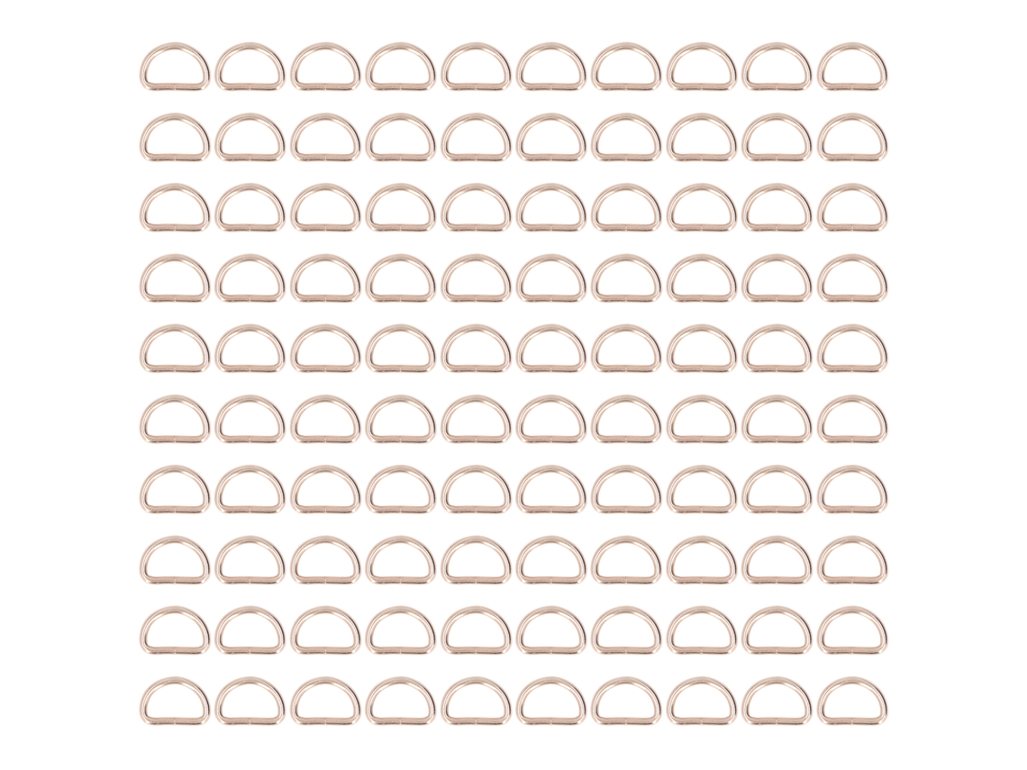 100 Piezas De Anillas En D De Metal Resistentes, Duraderas Y Brillantes Para Un Fácil Montaje Y Una Amplia Gama De Aplicaciones.