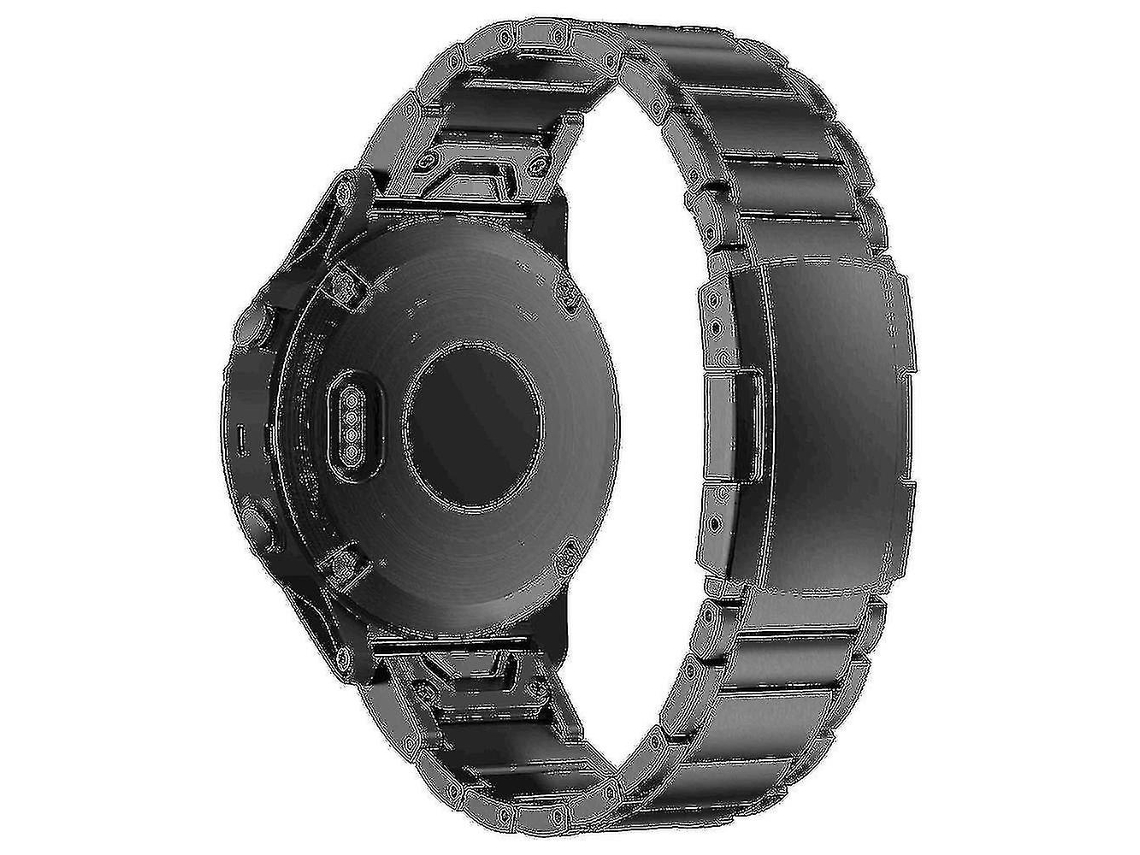 Correa de acero de titanio universal Q LY para Garmin Tactix 7 Pro / Fenix ​​​​​​​​​​7x / Fenix ​​​​​​​​​​6x Pro (3 cuentas, 26 mm)