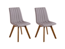 Conjunto de 2 cadeiras de jantar BELIANI Calgary de Poliéster Cinzento 45x53x84