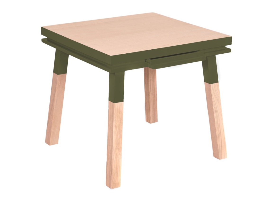 Escritorio Cadruado de Madera Maciza Con 1 Cajón 80 cm