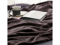 Manta Suave Marrón Oscuro 120x150Cm-BOD HOME