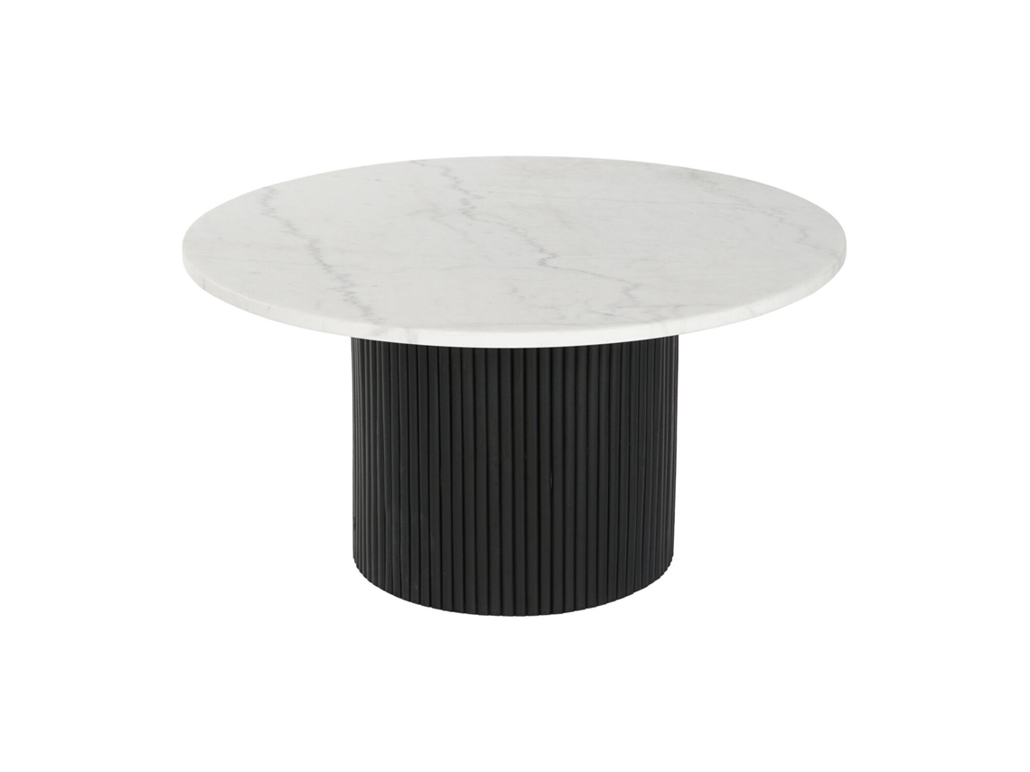 Mesa Centro Marmol Mdf Blanco 80x80x42cm