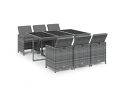 Maison Exclusive - Set Comedor Jardín 7 Pzas Y Cojines Ratán Sintético Gris