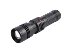 Linterna LED telescópica de 2000 lúmenes con chip de enfoque, 20 W (negra)