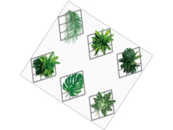 Decoración De Pared Para El Hogar Adhesivo Marco De Fotos Patrón De Planta Verde Agregar A La Pared