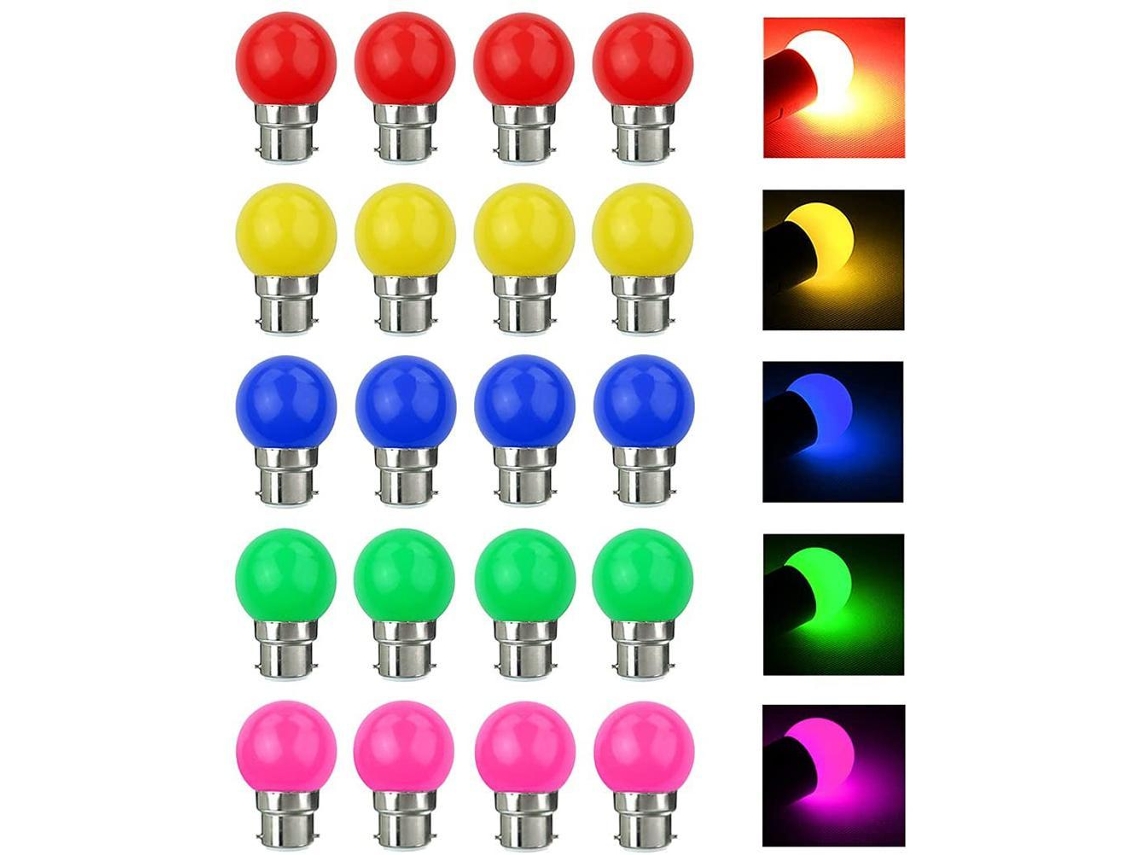 2026-20 Bombillas Led B22 3w Equivalente 30w 240lm Bombillas De Luz Multicolor Para Hogar Bar Fiesta